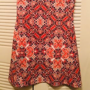 Orange/Navy Blue Mosaic Dress